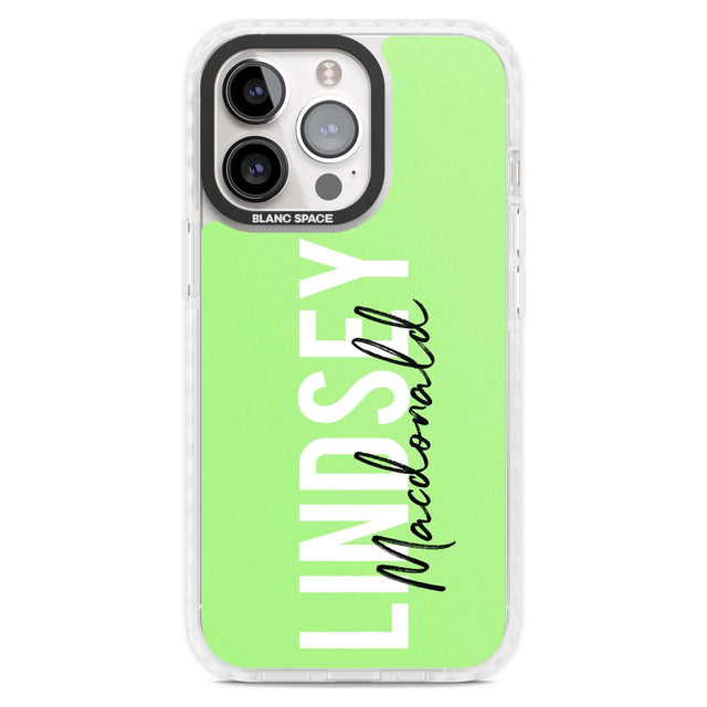 Personalised Bold Name: Lime Custom Phone Case iPhone 15 Pro Max / Magsafe Impact Case,iPhone 15 Pro / Magsafe Impact Case Blanc Space