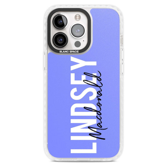 Personalised Bold Name: Purple Custom Phone Case iPhone 15 Pro Max / Magsafe Impact Case,iPhone 15 Pro / Magsafe Impact Case Blanc Space