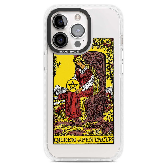 Personalised Queen of Pentacles Tarot Card - Colour Phone Case iPhone 15 Pro Max / Magsafe Impact Case,iPhone 15 Pro / Magsafe Impact Case Blanc Space