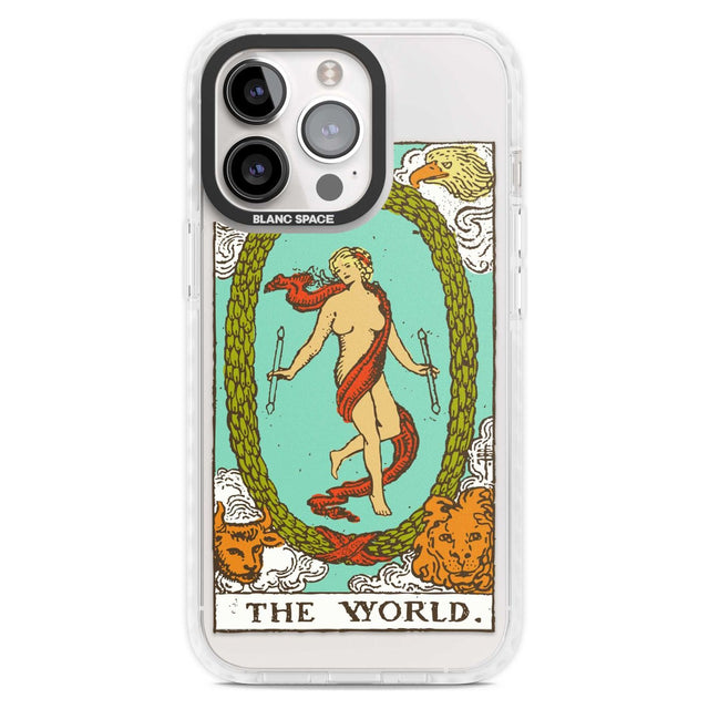 Personalised The World Tarot Card - Colour Custom Phone Case iPhone 15 Pro Max / Magsafe Impact Case,iPhone 15 Pro / Magsafe Impact Case Blanc Space