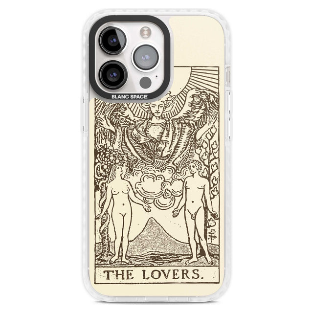 Personalised The Lovers Tarot Card - Solid Cream Custom Phone Case iPhone 15 Pro Max / Magsafe Impact Case,iPhone 15 Pro / Magsafe Impact Case Blanc Space