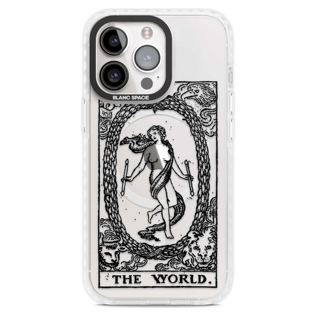 Personalised The World Tarot Card - Transparent Custom Phone Case iPhone 15 Pro Max / Magsafe Impact Case,iPhone 15 Pro / Magsafe Impact Case Blanc Space