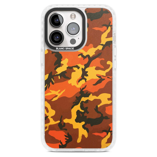 Orange Camo Phone Case iPhone 15 Pro Max / Magsafe Impact Case,iPhone 15 Pro / Magsafe Impact Case Blanc Space