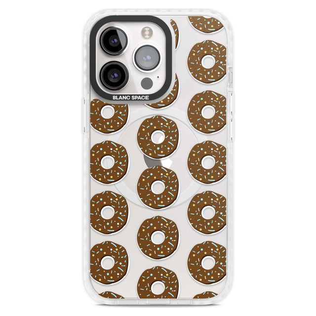 Chocolate Donut Pattern Phone Case iPhone 15 Pro Max / Magsafe Impact Case,iPhone 15 Pro / Magsafe Impact Case Blanc Space