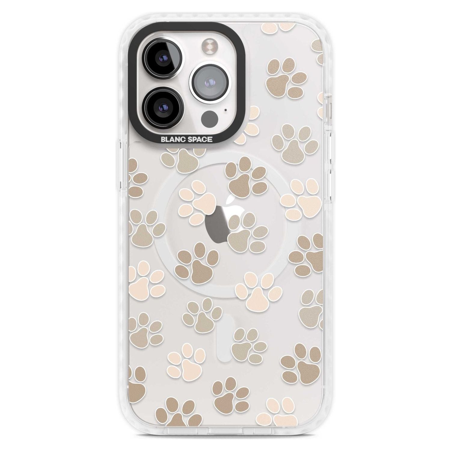 Paw Prints Phone Case iPhone 15 Pro Max / Magsafe Impact Case,iPhone 15 Pro / Magsafe Impact Case Blanc Space