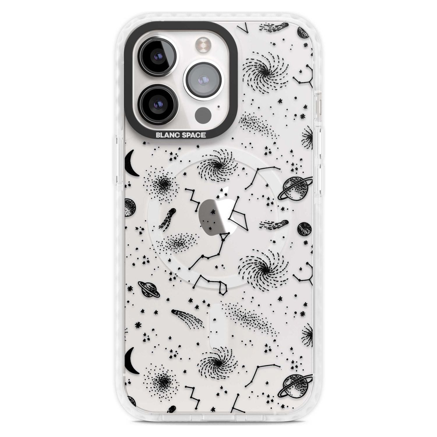 Mixed Galaxy Pattern Phone Case iPhone 15 Pro Max / Magsafe Impact Case,iPhone 15 Pro / Magsafe Impact Case Blanc Space