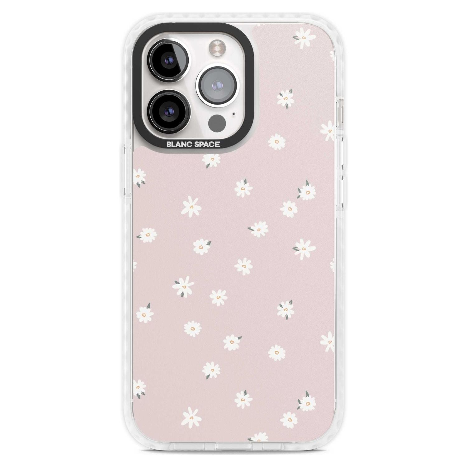 Painted Daises on Pink Phone Case iPhone 15 Pro Max / Magsafe Impact Case,iPhone 15 Pro / Magsafe Impact Case Blanc Space