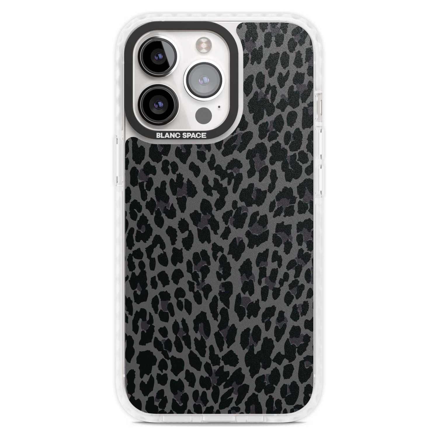 Dark Animal Print Pattern Small Leopard Phone Case iPhone 15 Pro Max / Magsafe Impact Case,iPhone 15 Pro / Magsafe Impact Case Blanc Space