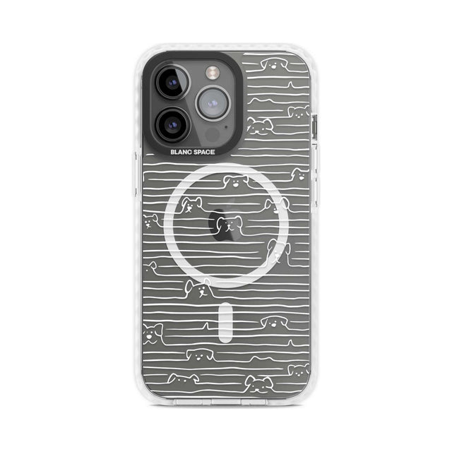 Dog Line Art - White Phone Case iPhone 15 Pro Max / Magsafe Impact Case,iPhone 15 Pro / Magsafe Impact Case Blanc Space