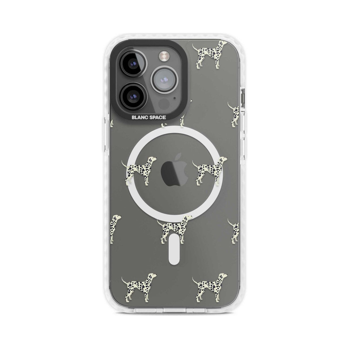 Dalmation Dog Pattern Clear Phone Case iPhone 15 Pro Max / Magsafe Impact Case,iPhone 15 Pro / Magsafe Impact Case Blanc Space