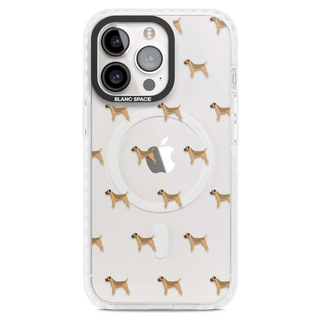 Border Terrier Dog Pattern Clear Phone Case iPhone 15 Pro Max / Magsafe Impact Case,iPhone 15 Pro / Magsafe Impact Case Blanc Space