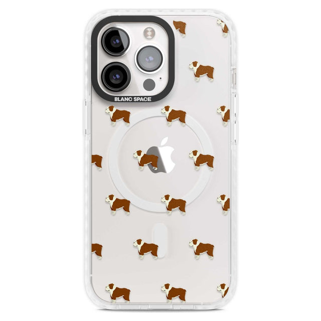 English Bulldog Dog Pattern Clear Phone Case iPhone 15 Pro Max / Magsafe Impact Case,iPhone 15 Pro / Magsafe Impact Case Blanc Space