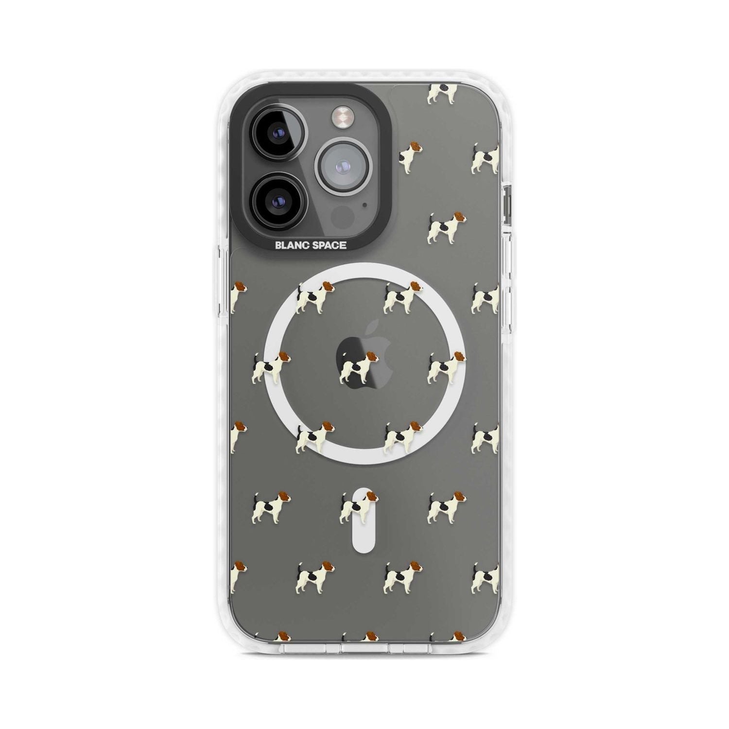 Jack Russell Terrier Dog Pattern Clear Phone Case iPhone 15 Pro Max / Magsafe Impact Case,iPhone 15 Pro / Magsafe Impact Case Blanc Space