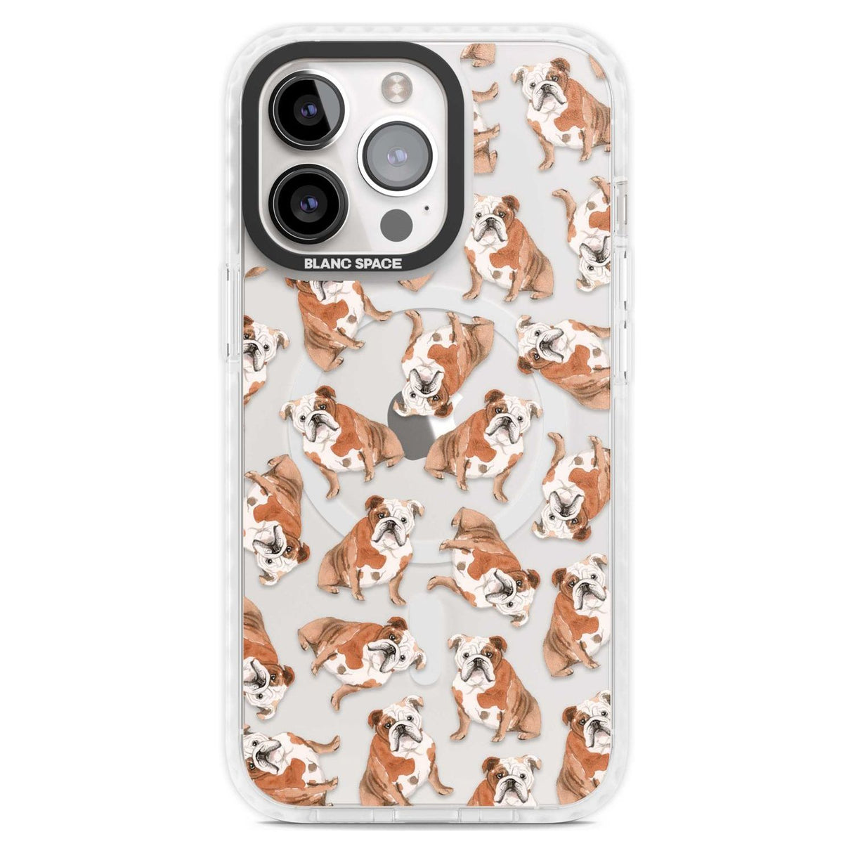 English Bulldog Watercolour Dog Pattern Phone Case iPhone 15 Pro Max / Magsafe Impact Case,iPhone 15 Pro / Magsafe Impact Case Blanc Space