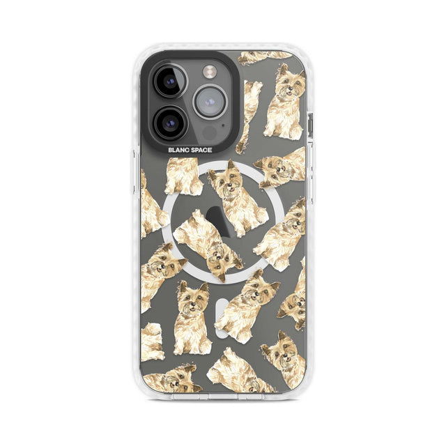 Cairn Terrier Watercolour Dog Pattern Phone Case iPhone 15 Pro Max / Magsafe Impact Case,iPhone 15 Pro / Magsafe Impact Case Blanc Space