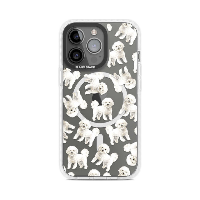 Bichon Frise Watercolour Dog Pattern Phone Case iPhone 15 Pro Max / Magsafe Impact Case,iPhone 15 Pro / Magsafe Impact Case Blanc Space