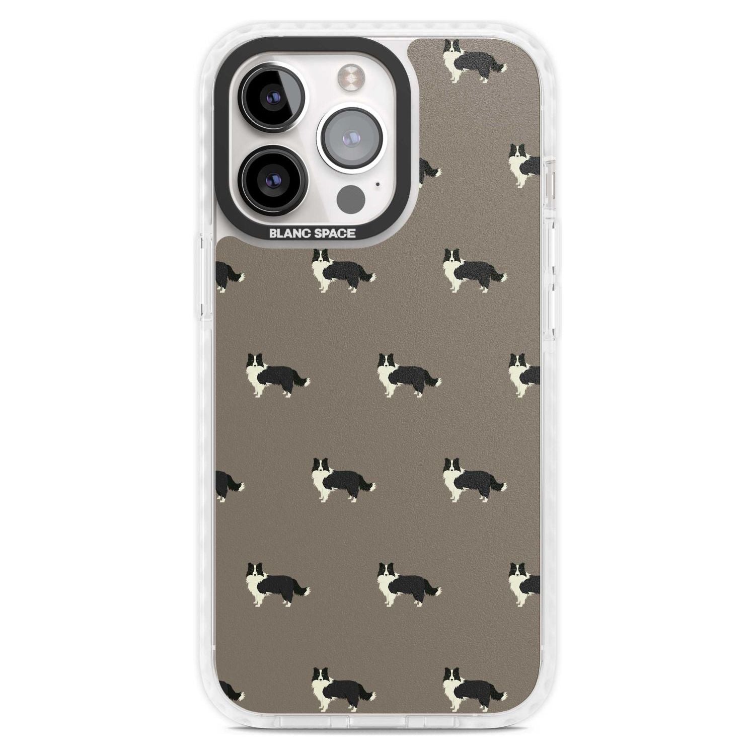 Border Collie Dog Pattern Phone Case iPhone 15 Pro Max / Magsafe Impact Case,iPhone 15 Pro / Magsafe Impact Case Blanc Space