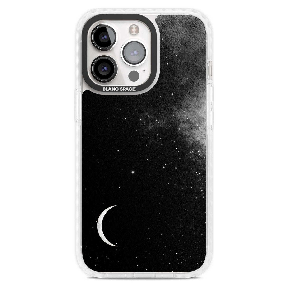 Night Sky Galaxies: Crescent Moon Phone Case iPhone 15 Pro Max / Magsafe Impact Case,iPhone 15 Pro / Magsafe Impact Case Blanc Space