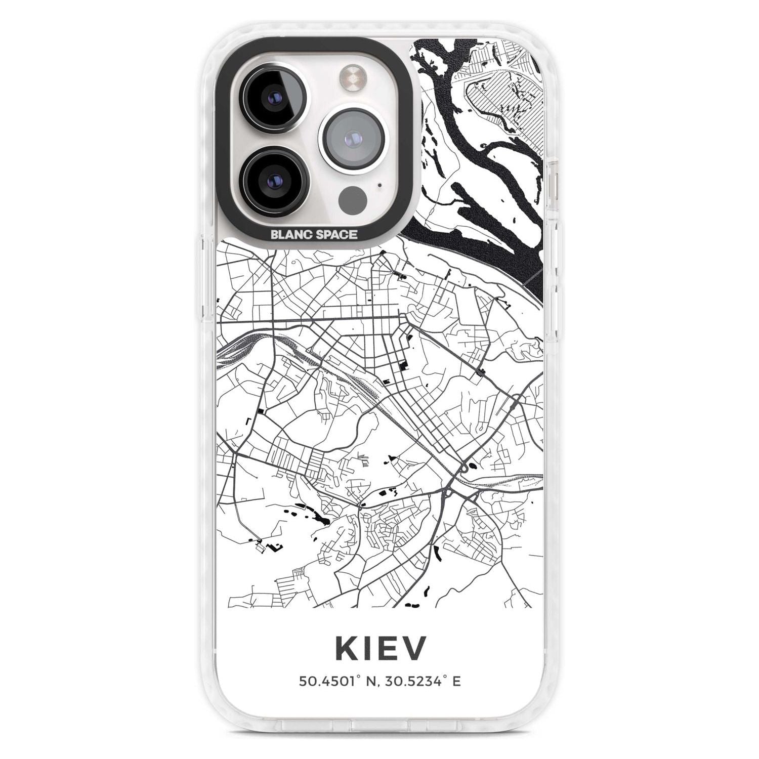 Map of Kiev, Ukraine Phone Case iPhone 15 Pro Max / Magsafe Impact Case,iPhone 15 Pro / Magsafe Impact Case Blanc Space