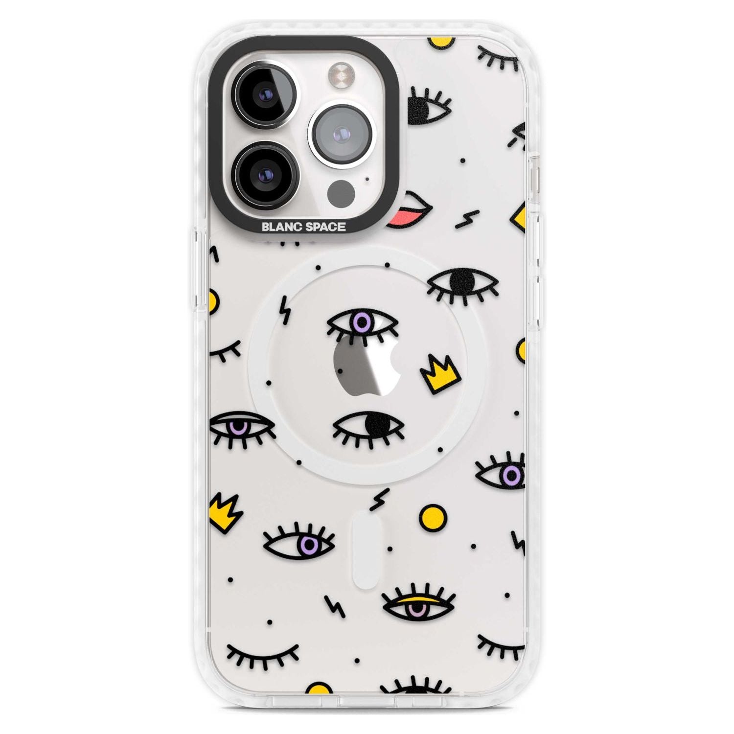 Eyes & Lips Icons Phone Case iPhone 15 Pro Max / Magsafe Impact Case,iPhone 15 Pro / Magsafe Impact Case Blanc Space