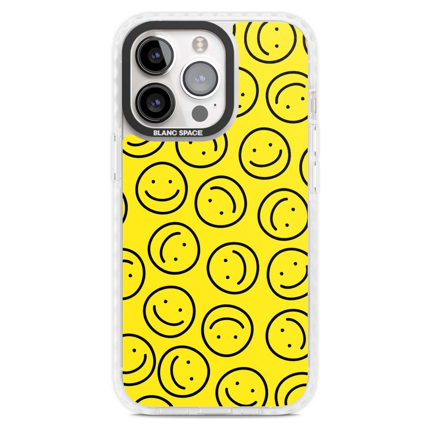 Happy Face Pattern Phone Case iPhone 15 Pro Max / Magsafe Impact Case,iPhone 15 Pro / Magsafe Impact Case Blanc Space