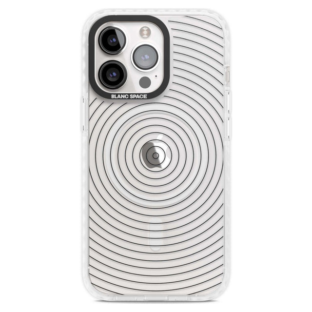 Abstract Lines: Circles Phone Case iPhone 15 Pro Max / Magsafe Impact Case,iPhone 15 Pro / Magsafe Impact Case Blanc Space