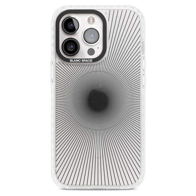 Abstract Lines: Sunburst Phone Case iPhone 15 Pro Max / Magsafe Impact Case,iPhone 15 Pro / Magsafe Impact Case Blanc Space