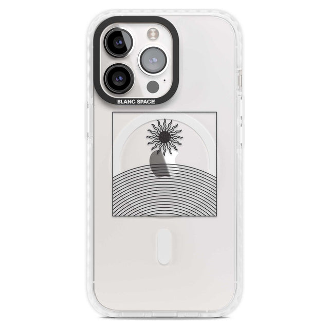 Framed Linework: Rising Sun Phone Case iPhone 15 Pro Max / Magsafe Impact Case,iPhone 15 Pro / Magsafe Impact Case Blanc Space