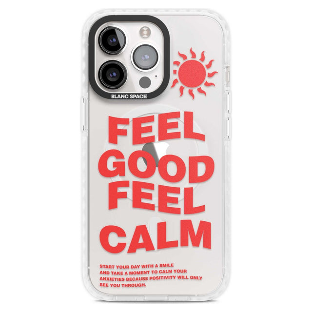 Feel Good Feel Calm (Red) Phone Case iPhone 15 Pro Max / Magsafe Impact Case,iPhone 15 Pro / Magsafe Impact Case Blanc Space