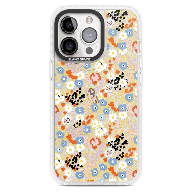 Busy Floral Mix: Transparent Phone Case iPhone 15 Pro Max / Magsafe Impact Case,iPhone 15 Pro / Magsafe Impact Case Blanc Space