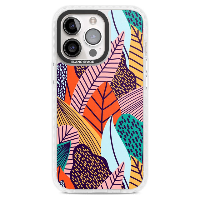 Abstract Leaves Phone Case iPhone 15 Pro Max / Magsafe Impact Case,iPhone 15 Pro / Magsafe Impact Case Blanc Space