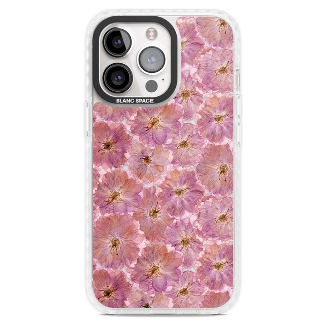Large Pink Flowers Transparent Design Phone Case iPhone 15 Pro Max / Magsafe Impact Case,iPhone 15 Pro / Magsafe Impact Case Blanc Space