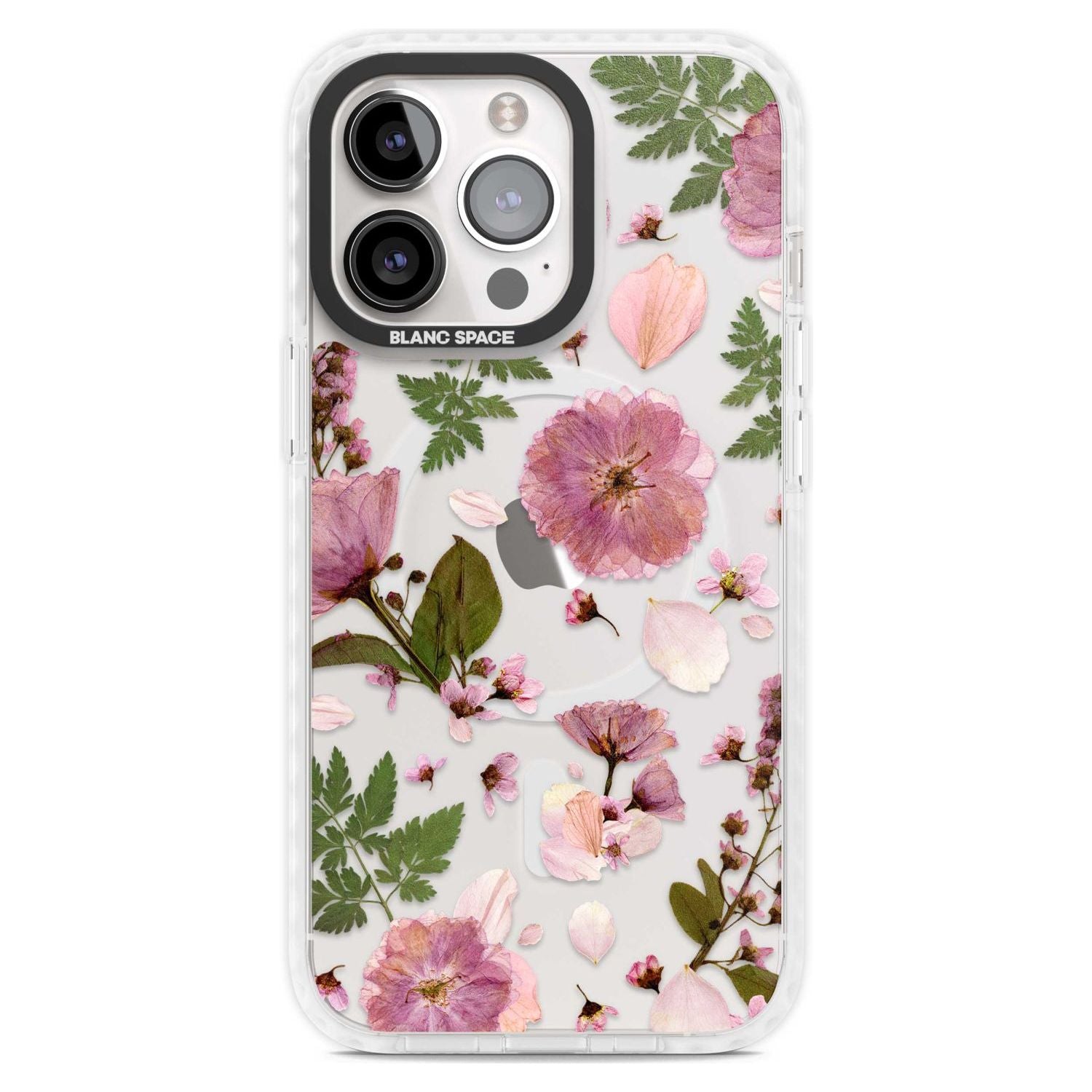 Natural Arrangement of Flowers & Leaves Design Phone Case iPhone 15 Pro Max / Magsafe Impact Case,iPhone 15 Pro / Magsafe Impact Case Blanc Space