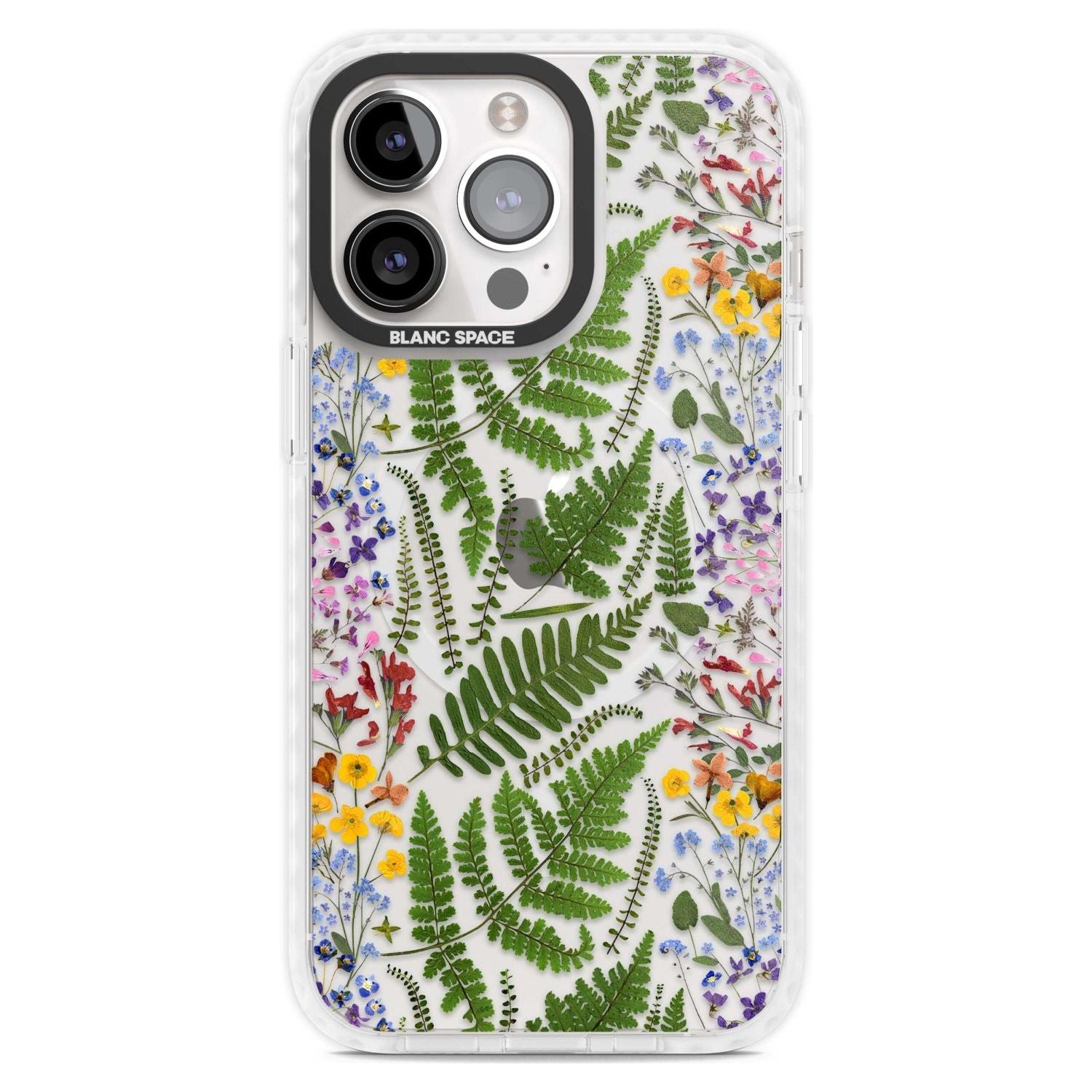Busy Floral and Fern Design Phone Case iPhone 15 Pro Max / Magsafe Impact Case,iPhone 15 Pro / Magsafe Impact Case Blanc Space
