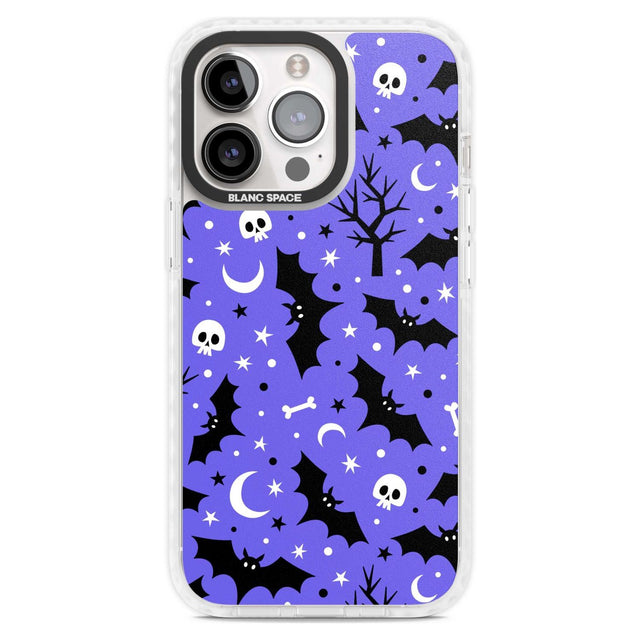 Bats n' Bones Pattern Phone Case iPhone 15 Pro Max / Magsafe Impact Case,iPhone 15 Pro / Magsafe Impact Case Blanc Space