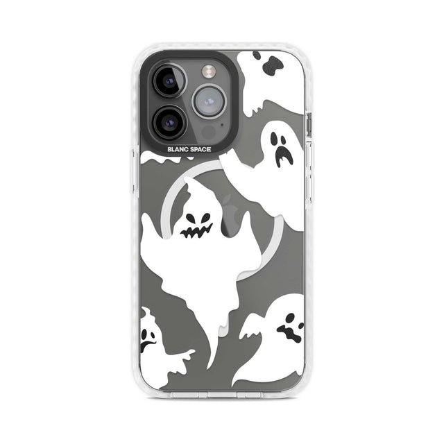 Ghost Pattern Phone Case iPhone 15 Pro Max / Magsafe Impact Case,iPhone 15 Pro / Magsafe Impact Case Blanc Space