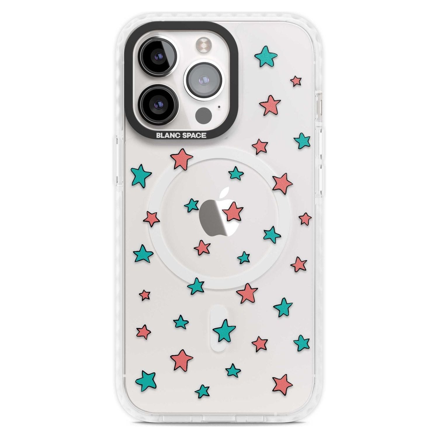Heartstopper Stars Pattern Phone Case iPhone 15 Pro Max / Magsafe Impact Case,iPhone 15 Pro / Magsafe Impact Case Blanc Space