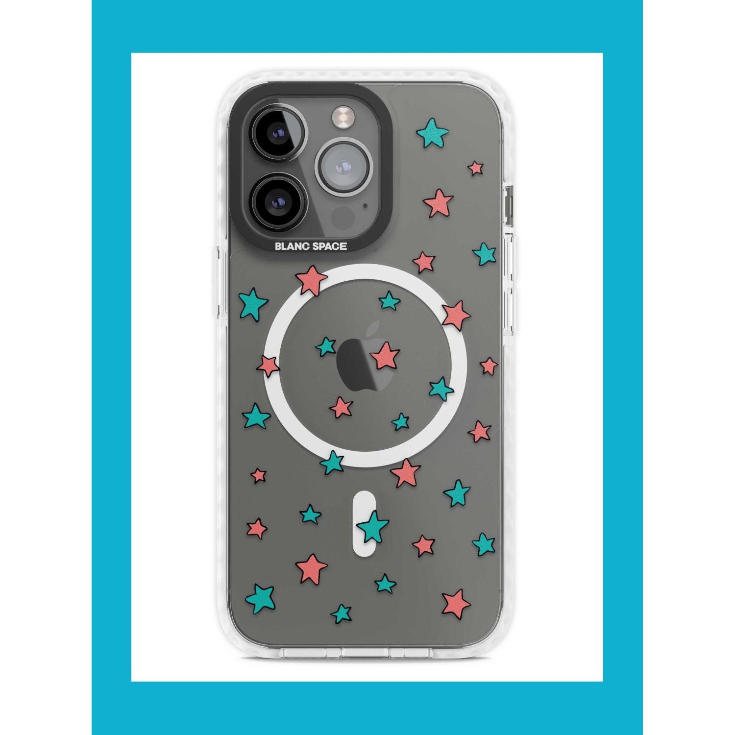 Blue Heartstopper Stars Pattern Phone Case iPhone 15 Pro Max / Magsafe Impact Case,iPhone 15 Pro / Magsafe Impact Case Blanc Space