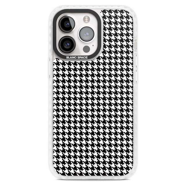 Black Houndstooth Pattern Phone Case iPhone 15 Pro Max / Magsafe Impact Case,iPhone 15 Pro / Magsafe Impact Case Blanc Space
