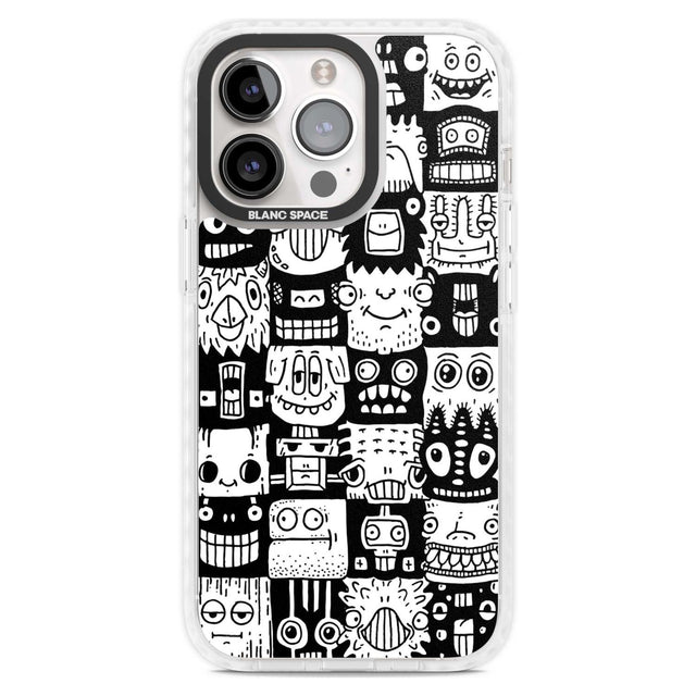 Checkerboard Heads Phone Case iPhone 15 Pro Max / Magsafe Impact Case,iPhone 15 Pro / Magsafe Impact Case Blanc Space
