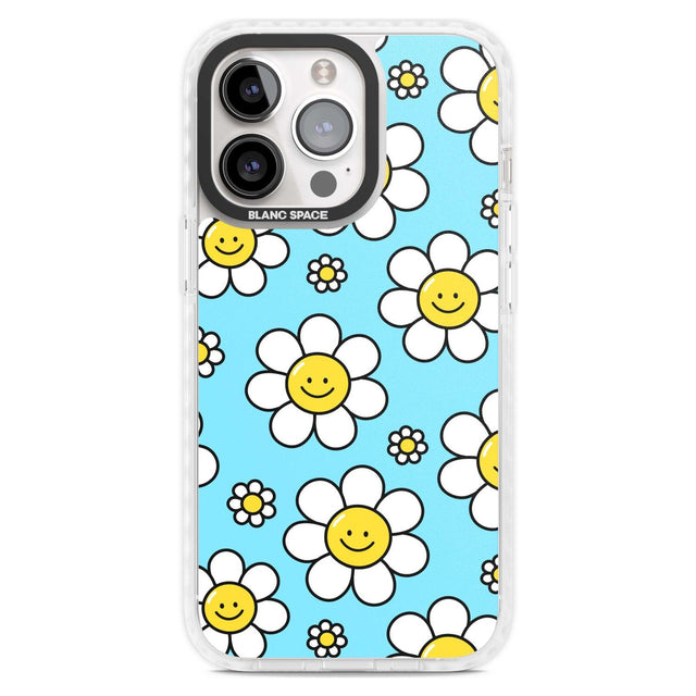 Daisy Faces Kawaii Pattern Phone Case iPhone 15 Pro Max / Magsafe Impact Case,iPhone 15 Pro / Magsafe Impact Case Blanc Space