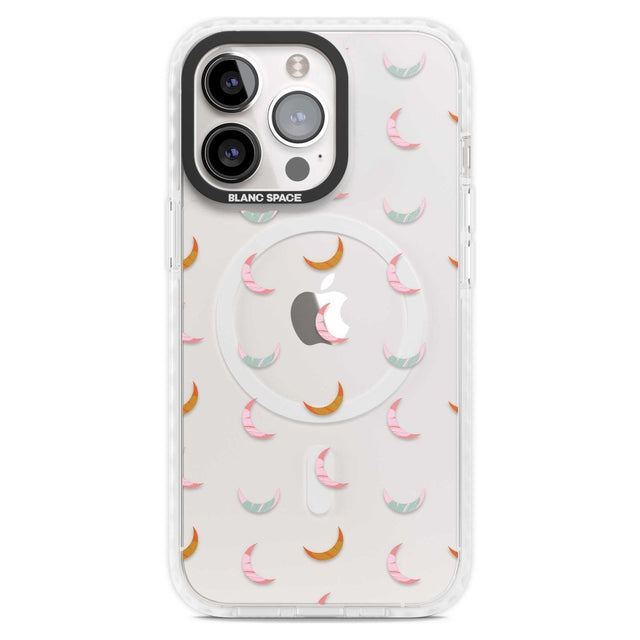 Colourful Crescent Moons Phone Case iPhone 15 Pro Max / Magsafe Impact Case,iPhone 15 Pro / Magsafe Impact Case Blanc Space