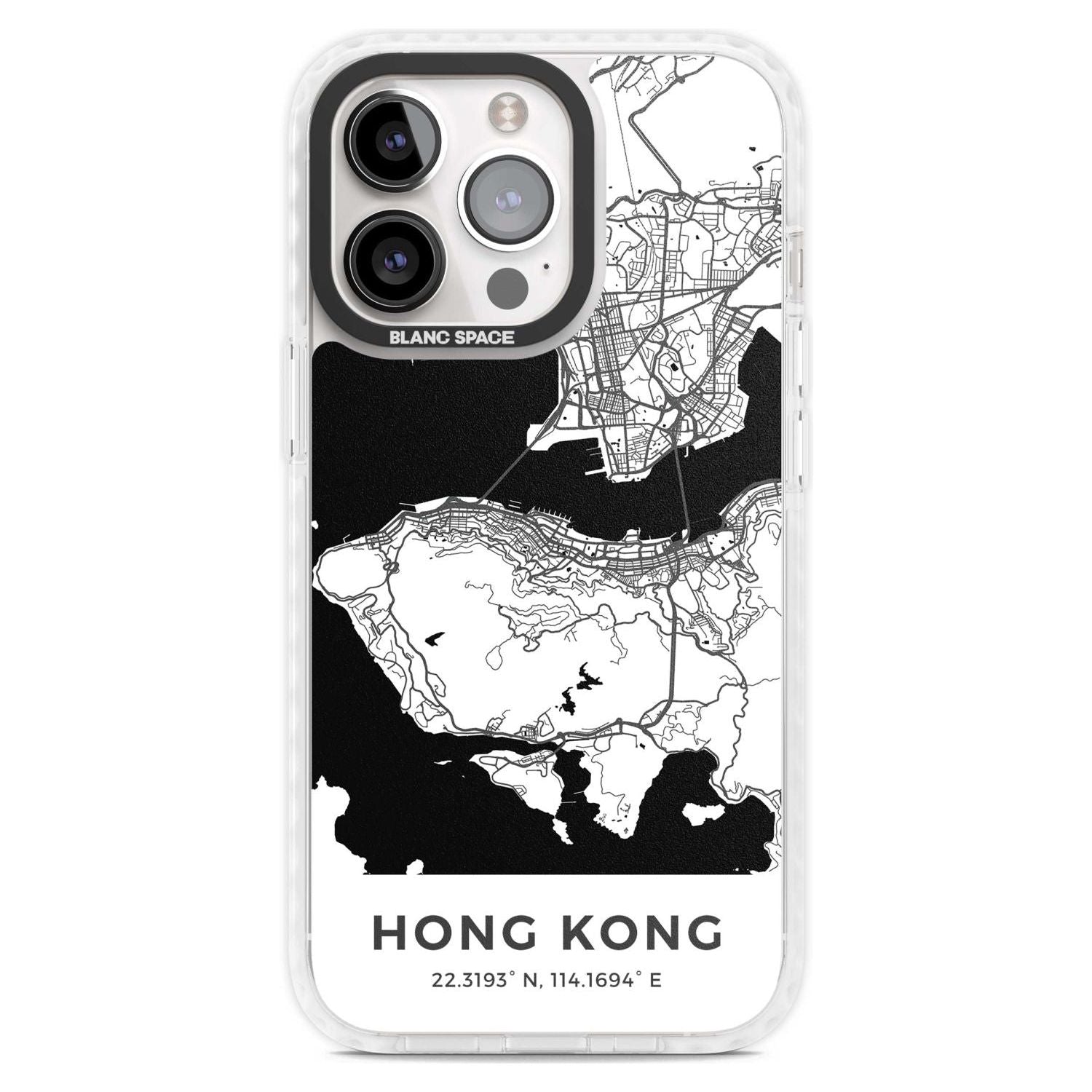 Map of Hong Kong Phone Case iPhone 15 Pro Max / Magsafe Impact Case,iPhone 15 Pro / Magsafe Impact Case Blanc Space