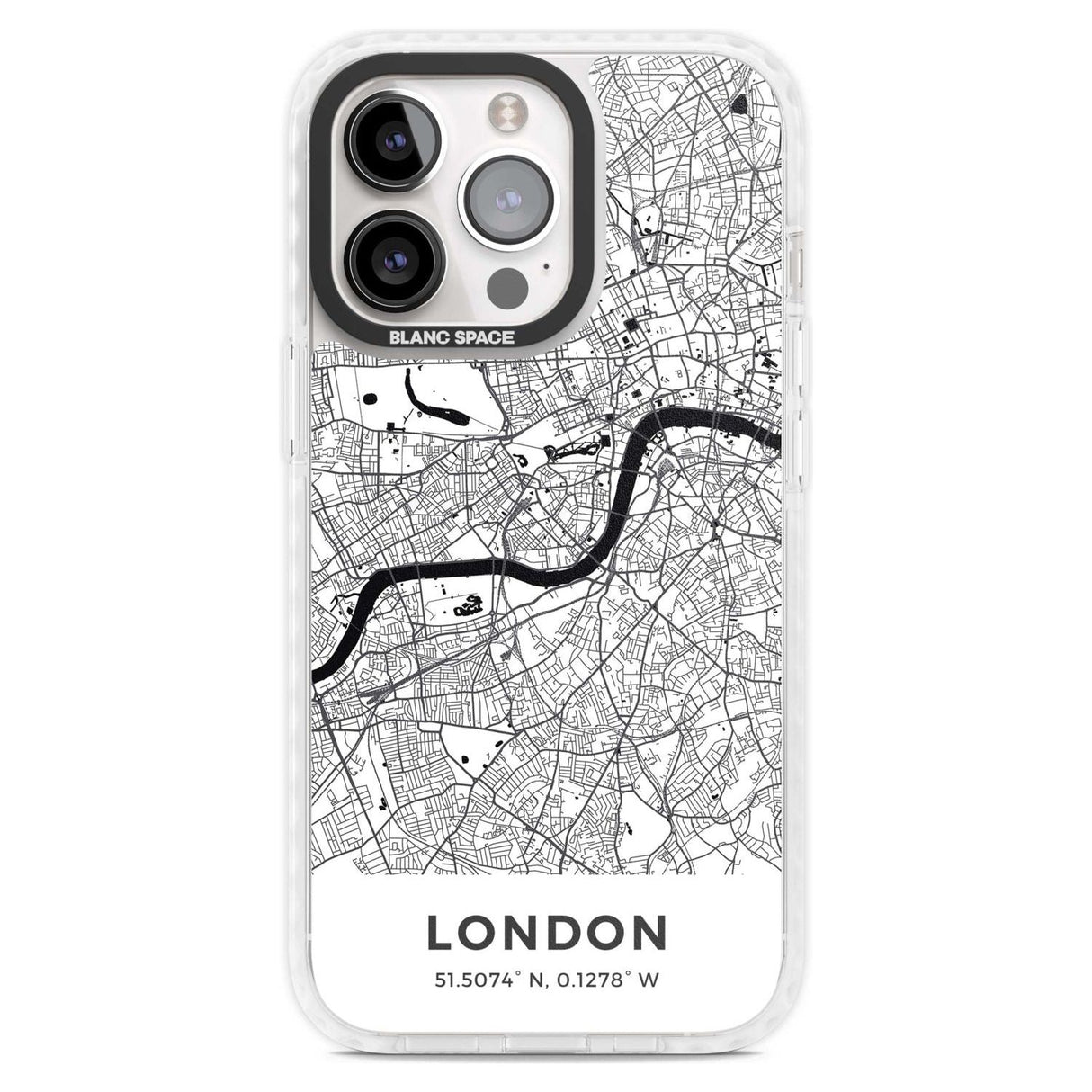 Map of London, England Phone Case iPhone 15 Pro Max / Magsafe Impact Case,iPhone 15 Pro / Magsafe Impact Case Blanc Space