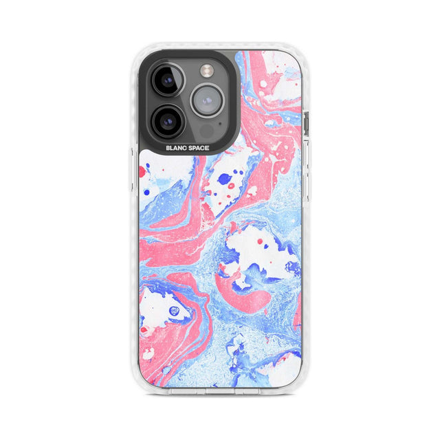 Pink, Blue & White Marbled Paper Pattern