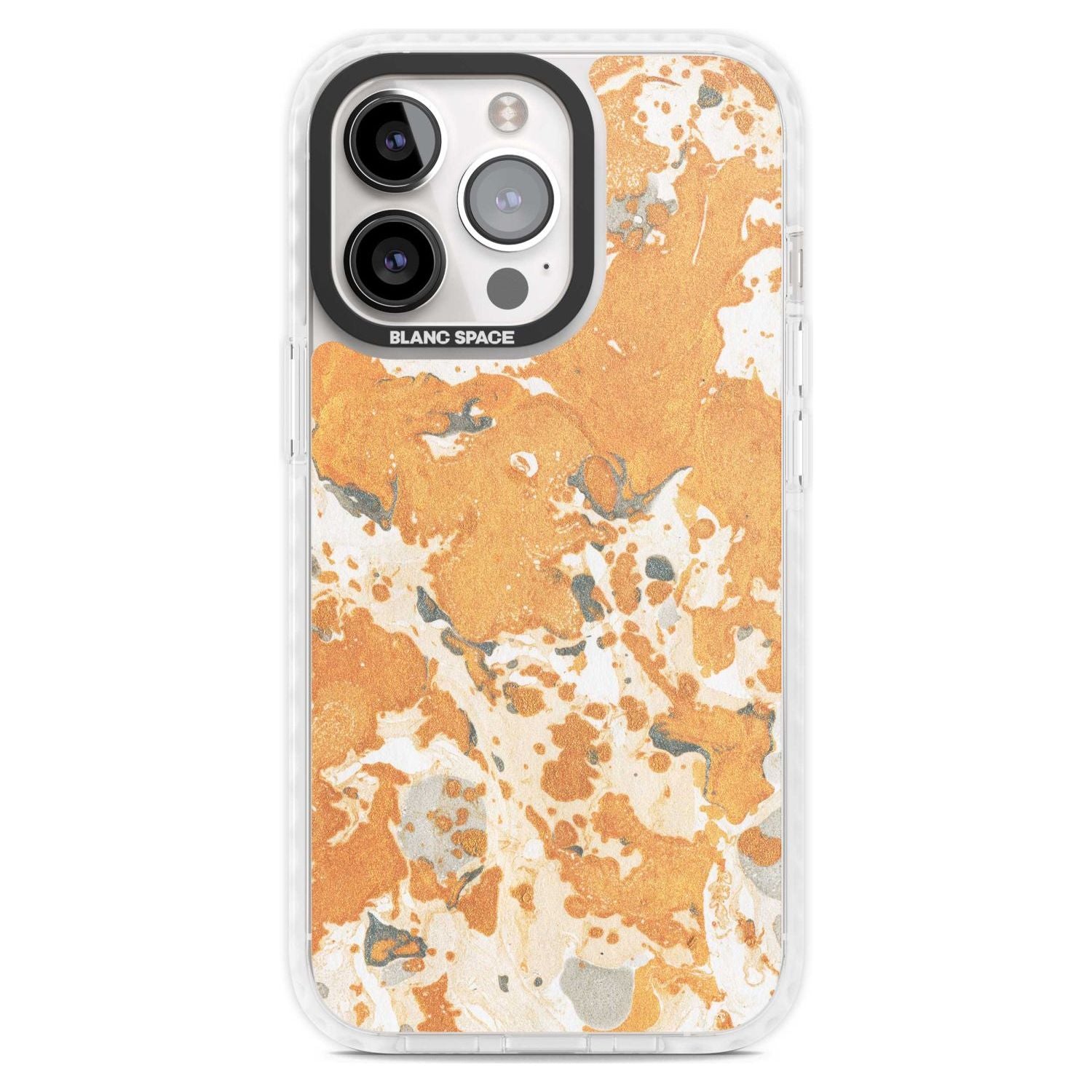 Orange Marbled Paper Pattern Phone Case iPhone 15 Pro Max / Magsafe Impact Case,iPhone 15 Pro / Magsafe Impact Case Blanc Space