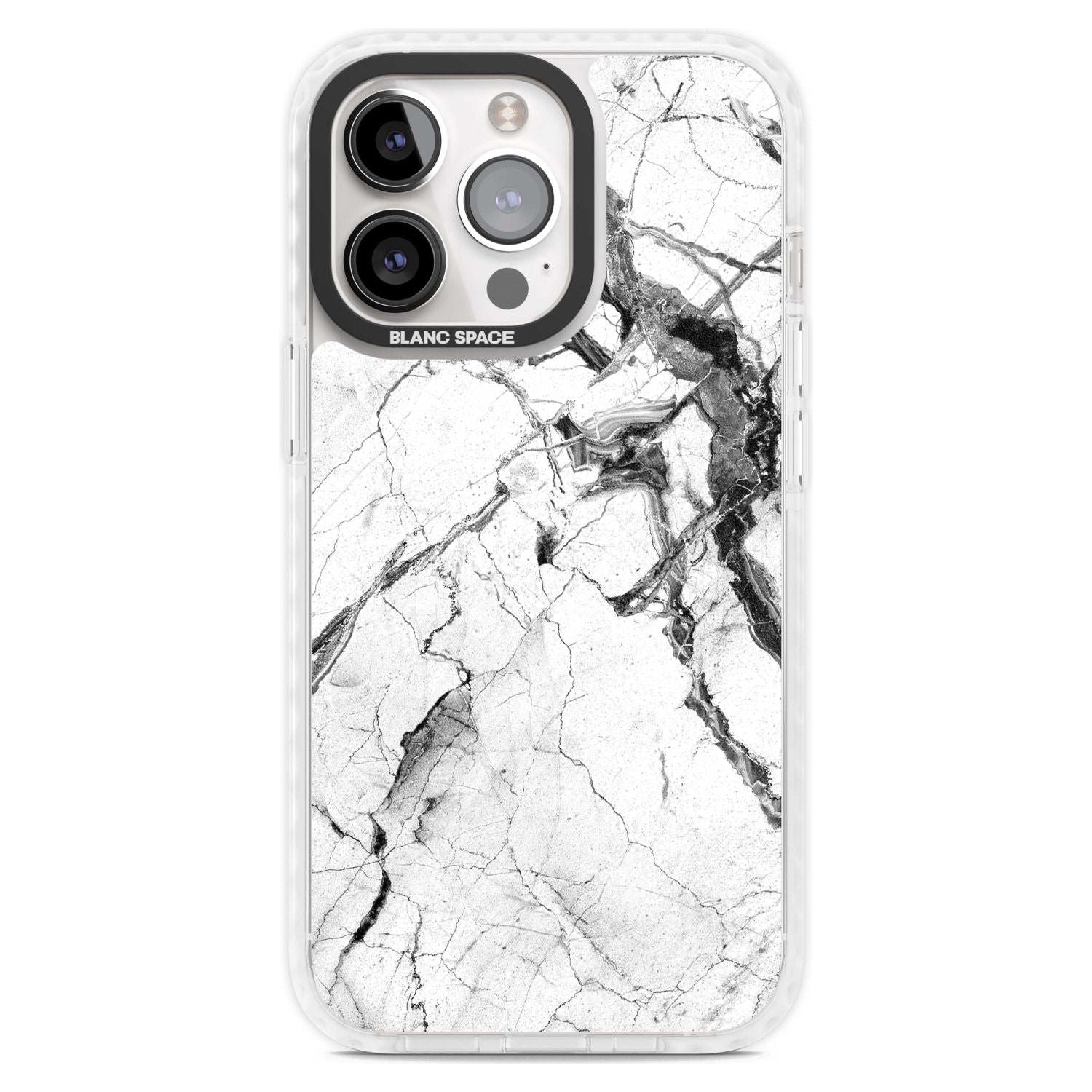 Black & White Stormy Marble Phone Case iPhone 15 Pro Max / Magsafe Impact Case,iPhone 15 Pro / Magsafe Impact Case Blanc Space