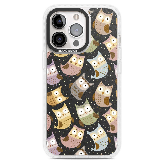Cute Owl Pattern Phone Case iPhone 15 Pro Max / Magsafe Impact Case,iPhone 15 Pro / Magsafe Impact Case Blanc Space