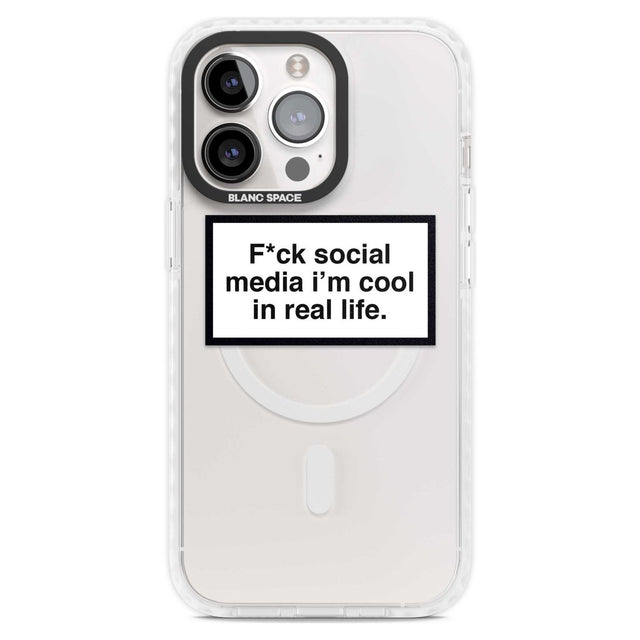 F*ck Social Media Phone Case iPhone 15 Pro Max / Magsafe Impact Case,iPhone 15 Pro / Magsafe Impact Case Blanc Space
