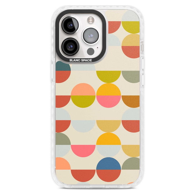 Abstract Retro Shapes: Colourful Circles Phone Case iPhone 15 Pro Max / Magsafe Impact Case,iPhone 15 Pro / Magsafe Impact Case Blanc Space